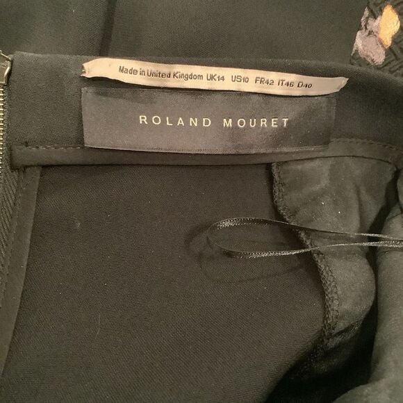 Roland Mouret Black Floral Skirt Sz 10 - Picture 5 of 5